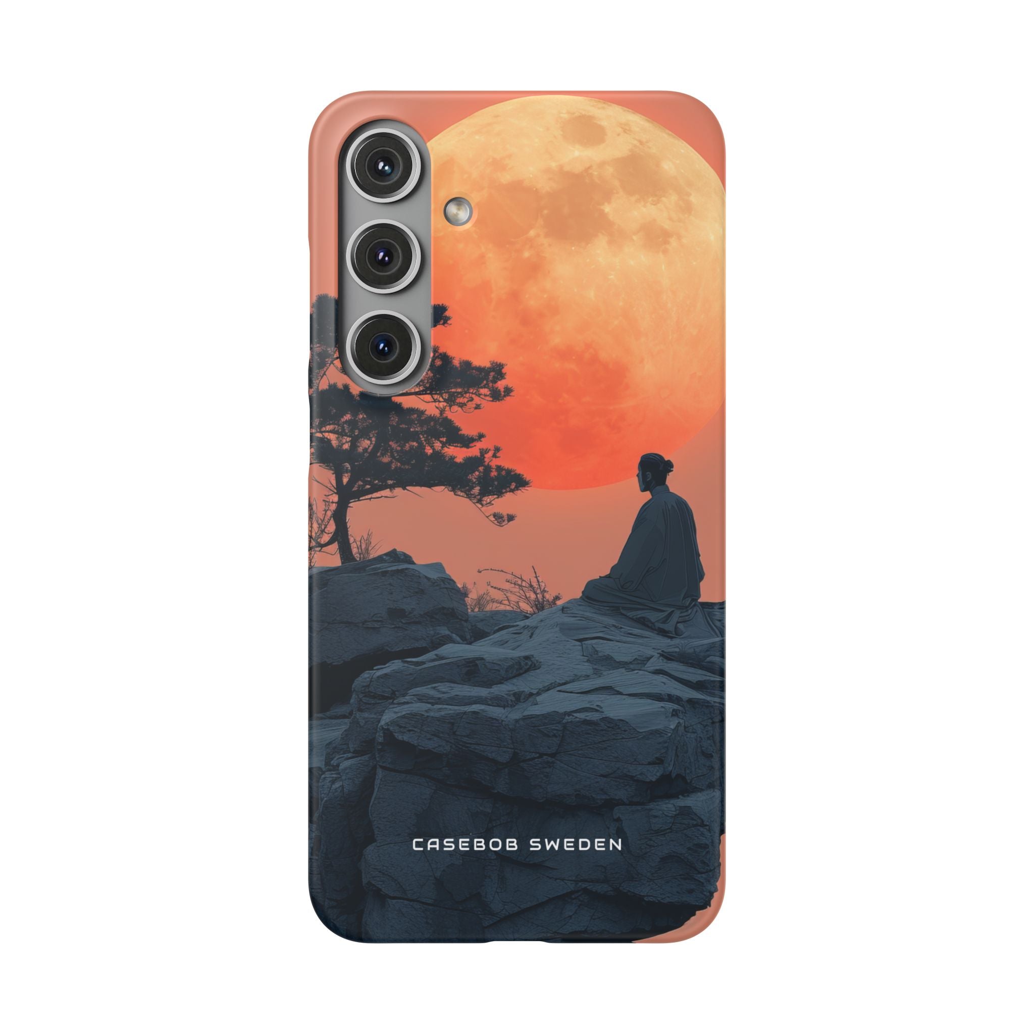 Zen Tranquility Under a Red Moon Samsung S24 - Slim Phone Case