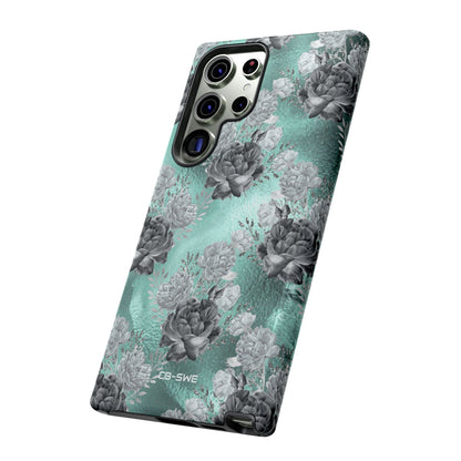 Teal Floral Elegance - Samsung Case
