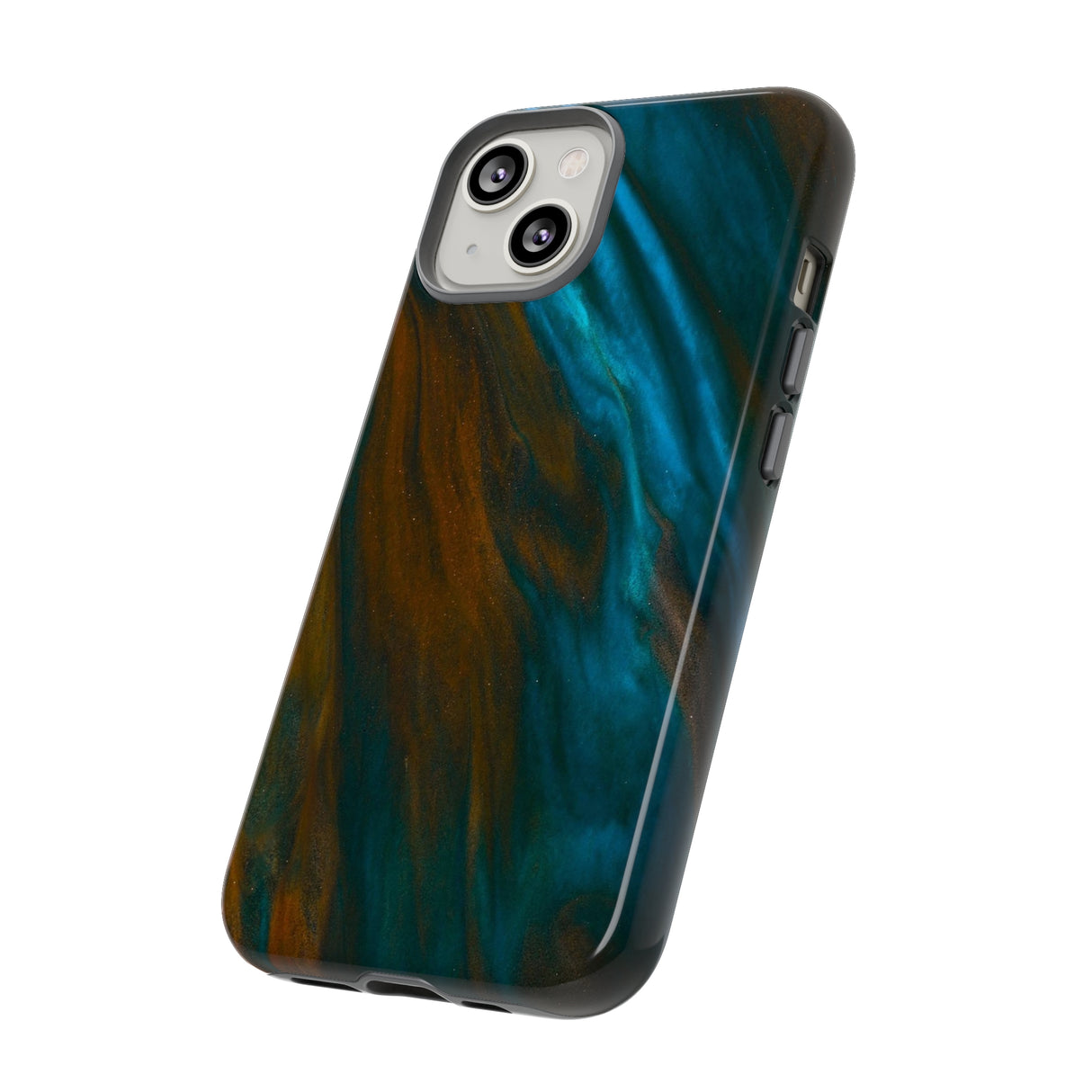 Neon Blue Ink Art iPhone Case (Protective) Phone Case