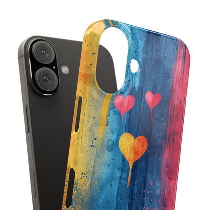 Hearts Watercolor Art - Slim iPhone 16 Phone Case