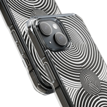 Monochrome Spiral Motion iPhone 15 - Impact Clear+