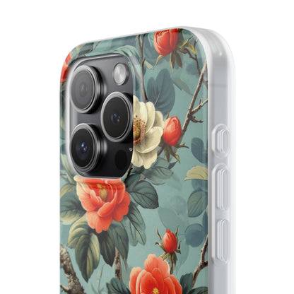Coral Bloom iPhone 15 Pro Case - Soft