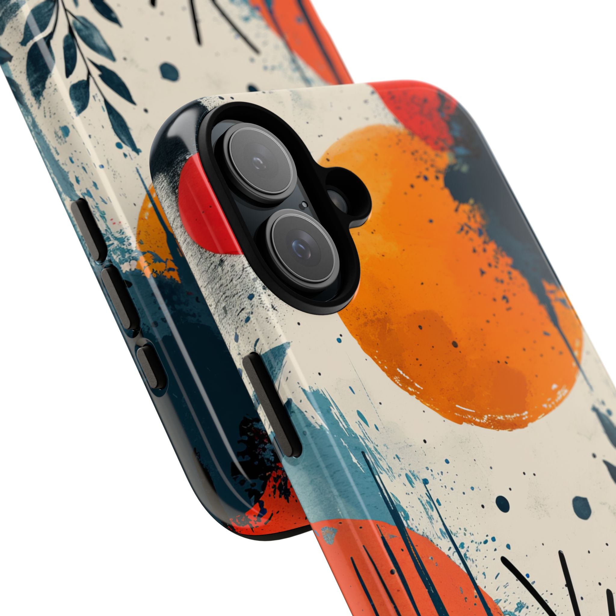 Orange Blue Splash - Tough iPhone 16 Phone Case