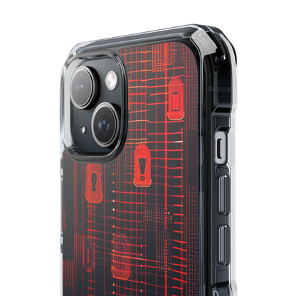 Cyber Locks Grid iPhone 15 - Impact Clear+