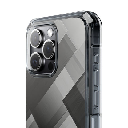 Grayscale Geometric Layers iPhone 15 - Impact Clear+
