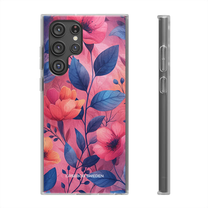 Pink Blue Floral - Flexi Samsung S22 Phone Case