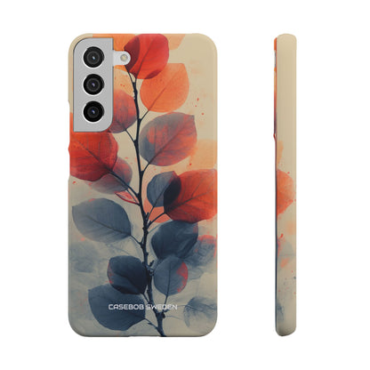 Orange Gray Leaves - Slim Samsung S22 Phone Case