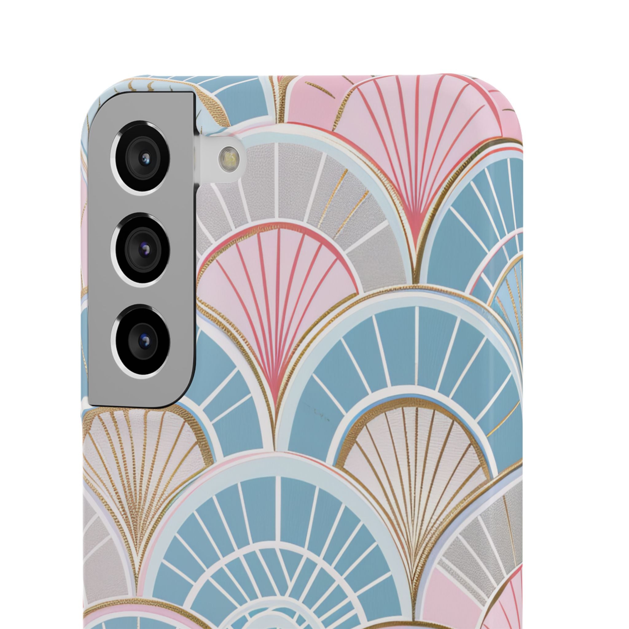 Art Deco Pastel Fan Pattern - Slim Samsung S22 Phone Case