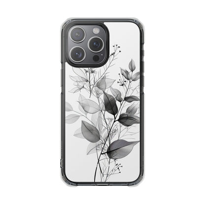 Veined Leaves Gray iPhone 15 Pro Max Case - Impact