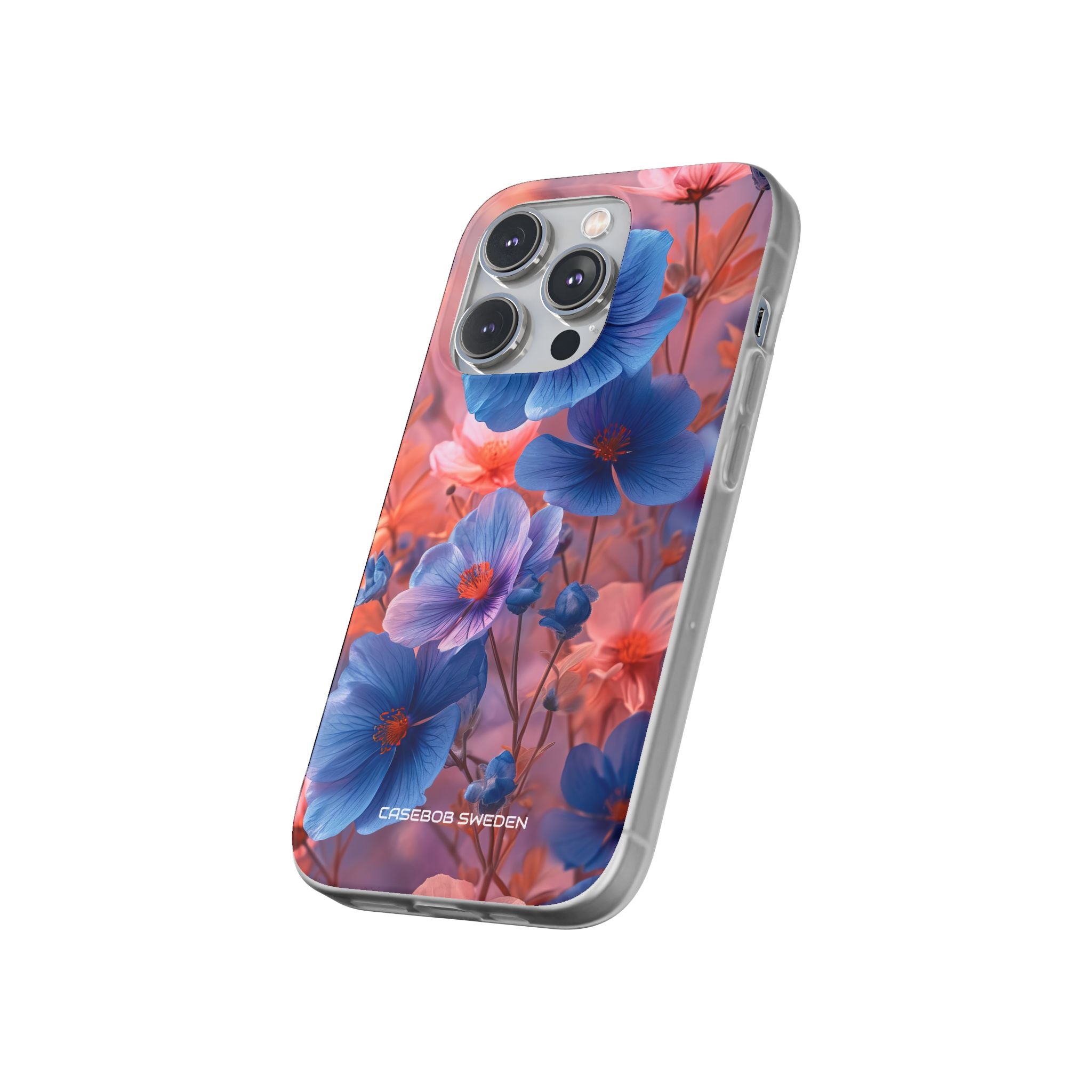 Blue Peach Blossoms - Flexi iPhone 14 Phone Case