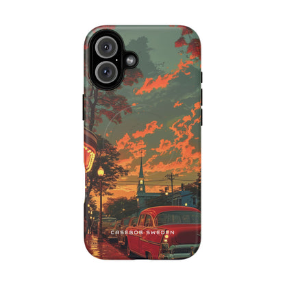 Mid-Century Nostalgia Streetscape iPhone 16 | Tough+ Phone Case