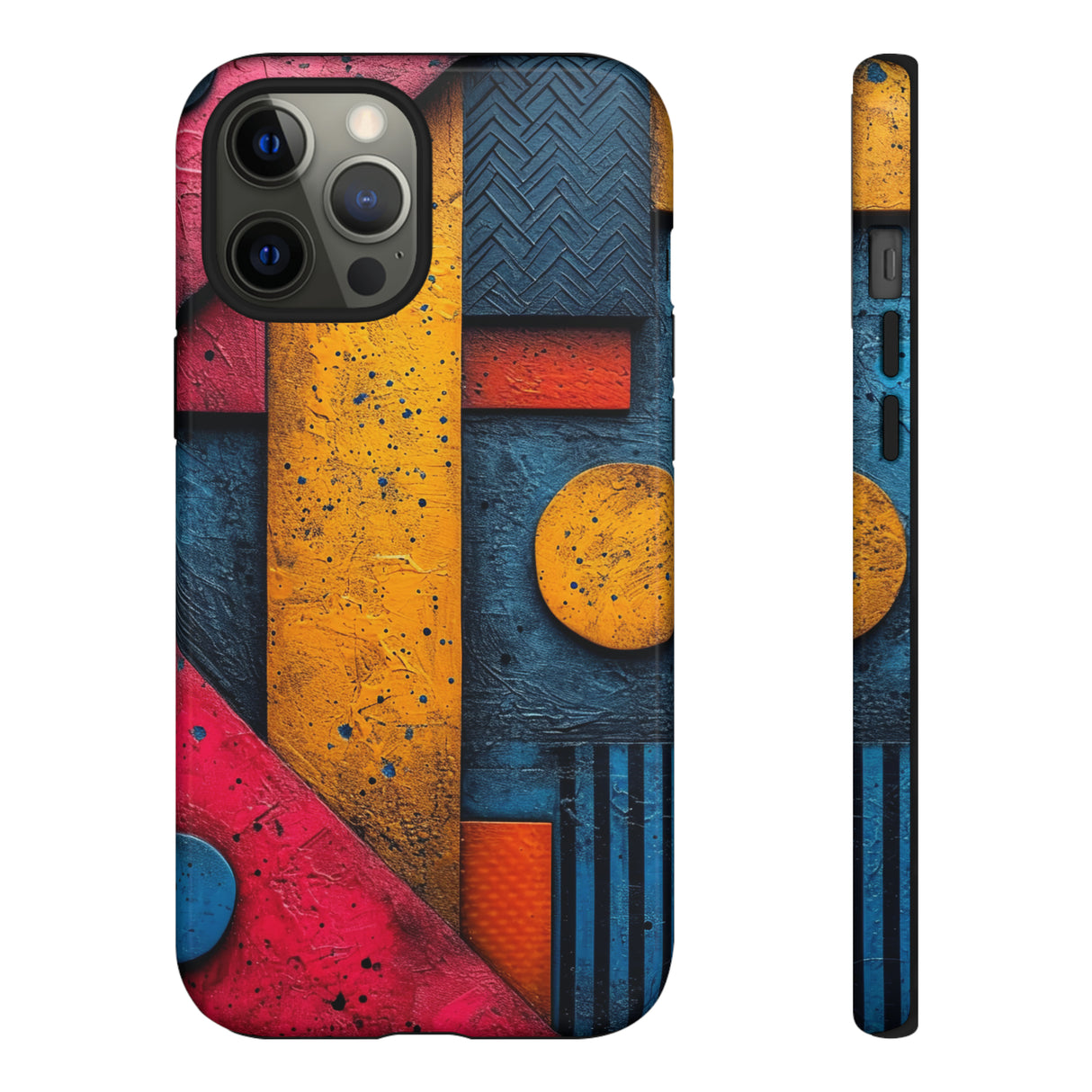 Neon Geometric Fusion - Protective Phone Case