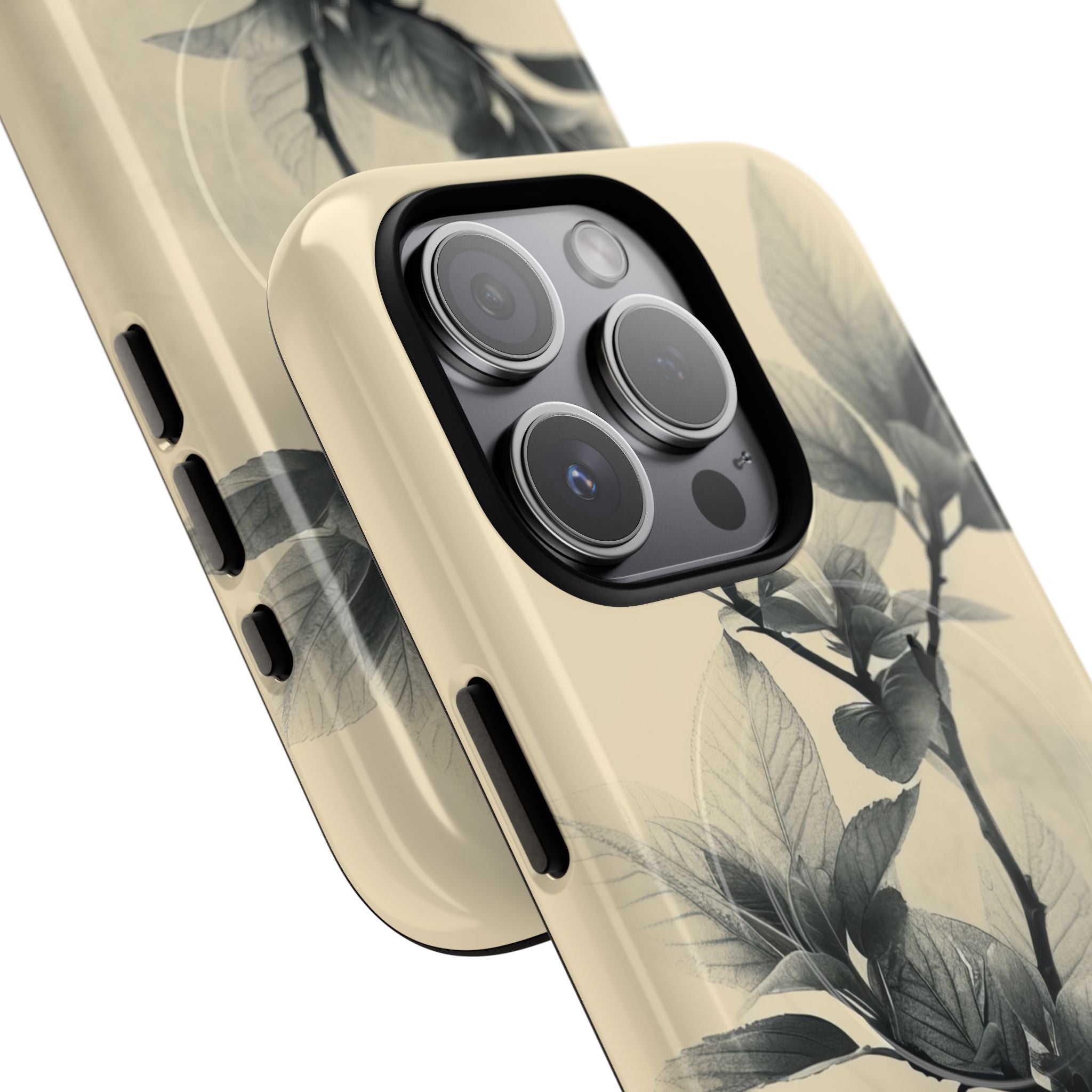 Beige Branch Art - Tough + MagSafe® iPhone 15 Phone Case