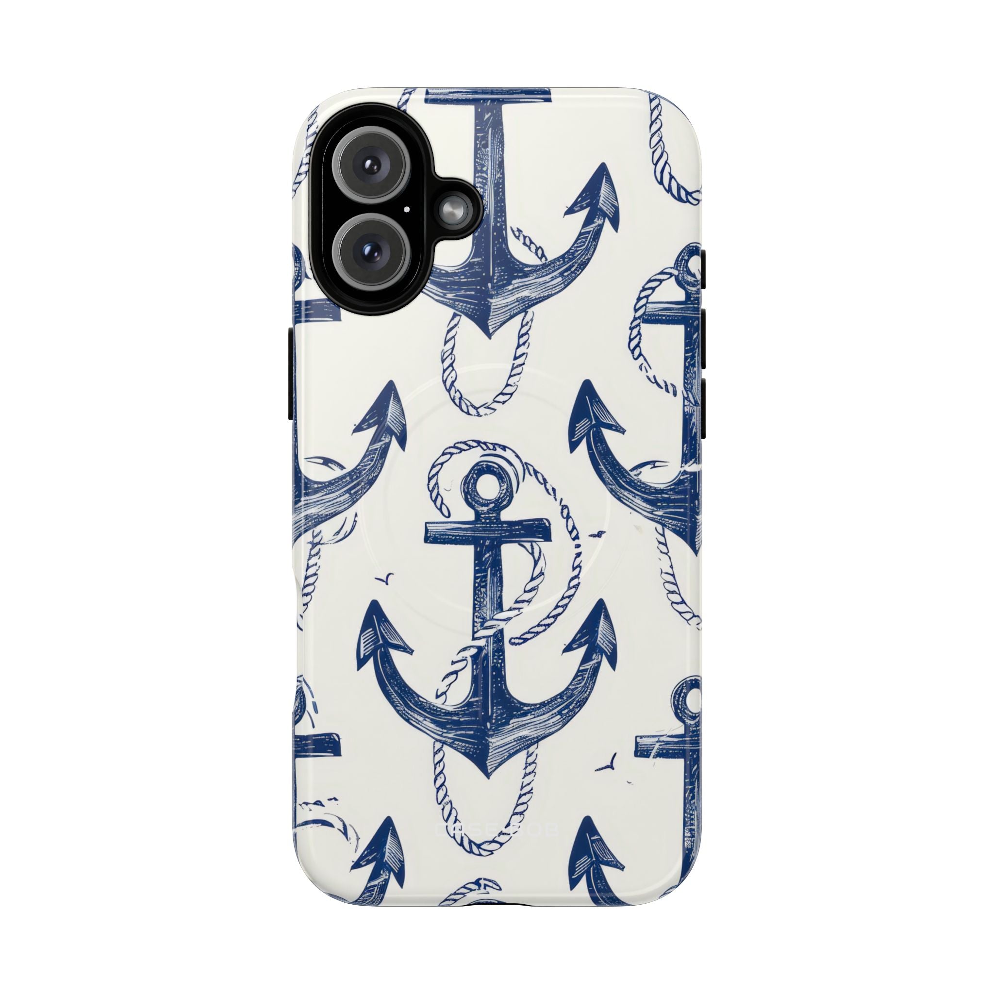 Navy Anchor Loop iPhone 16 Plus Case - Tough+