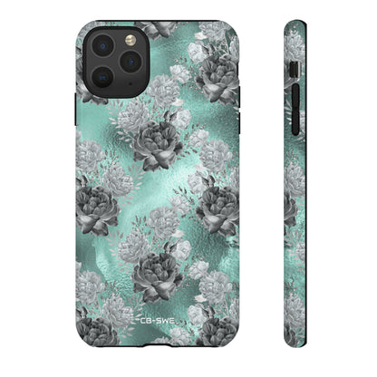 Teal Floral Elegance - iPhone Case