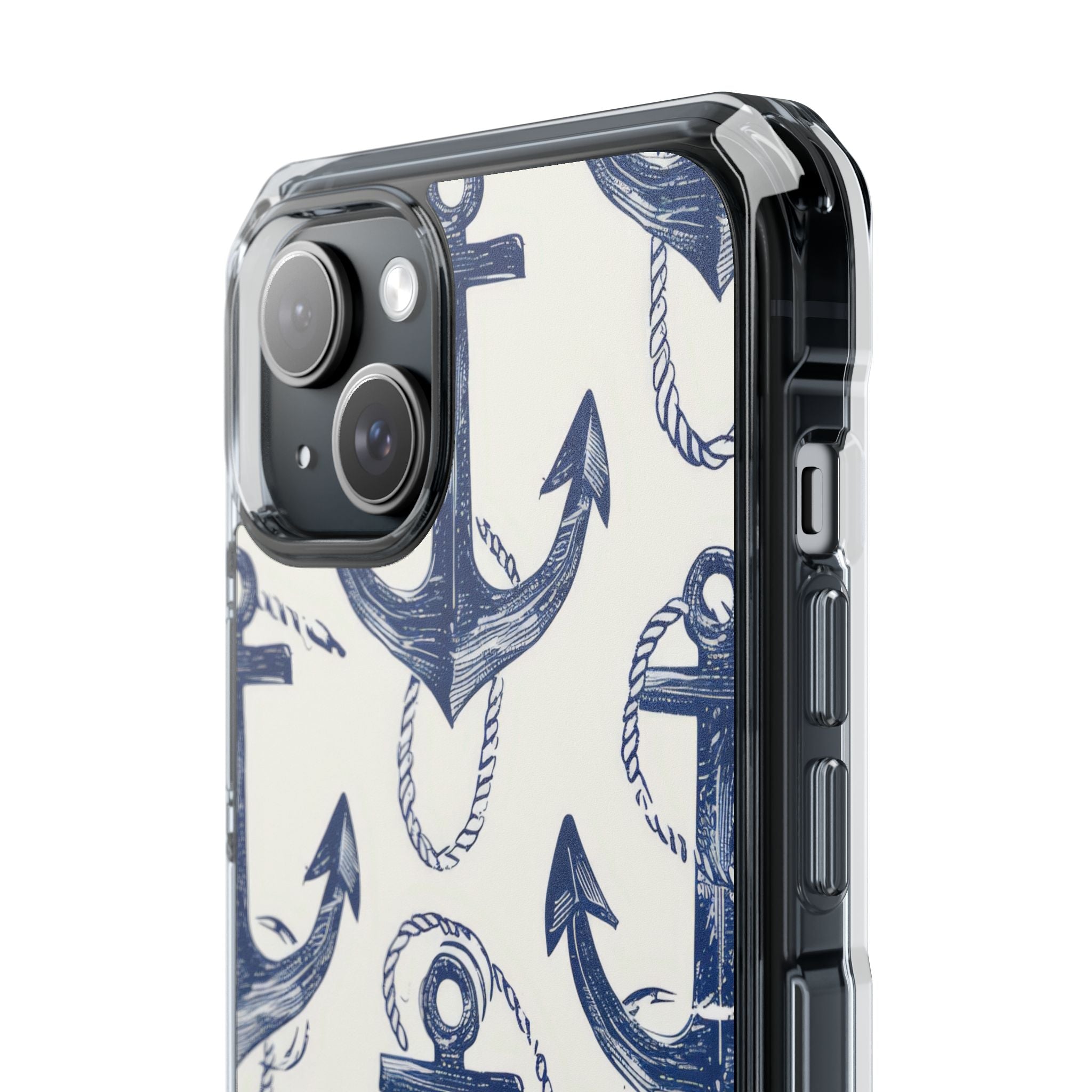 Navy Anchor Loop iPhone 15 Plus Case - Impact