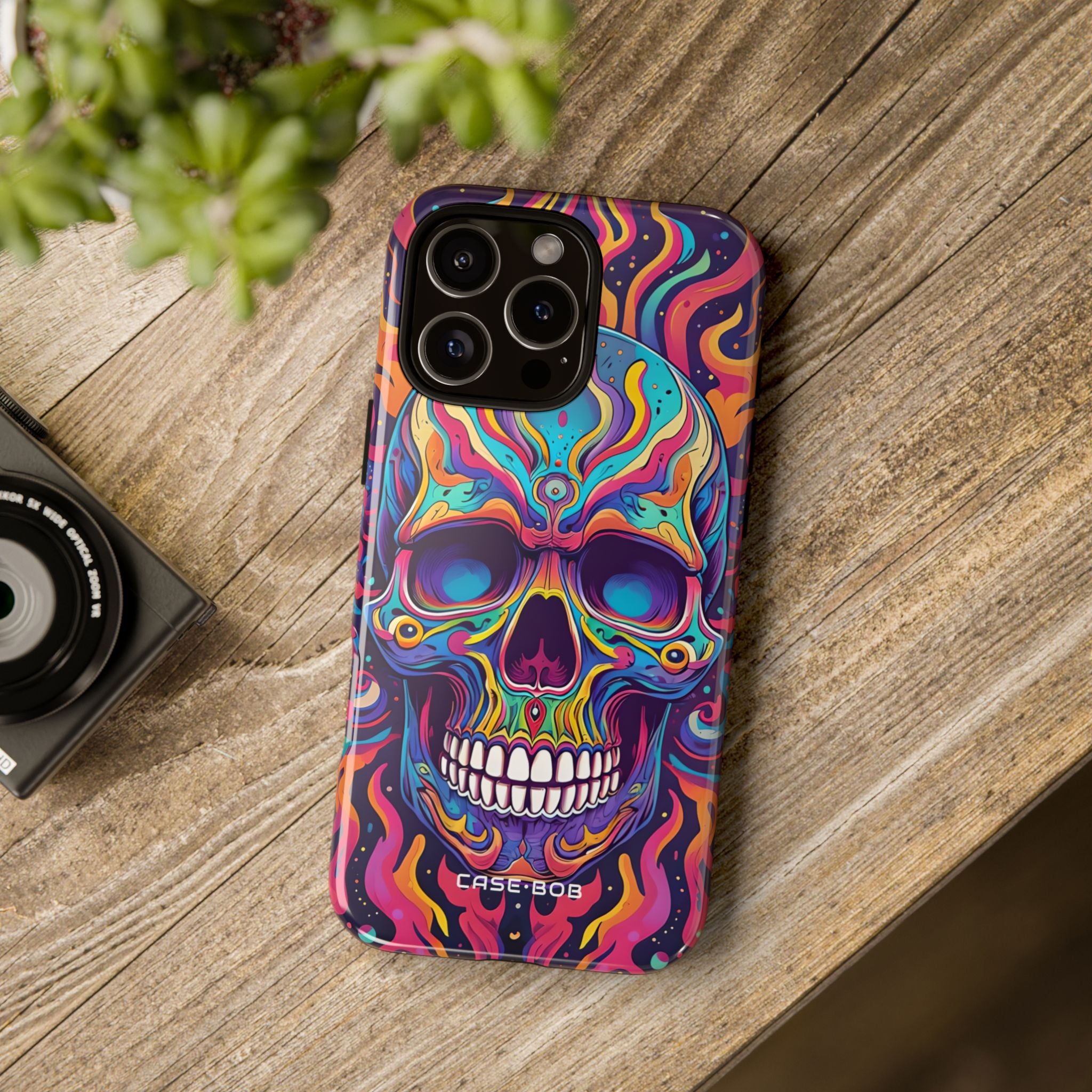 Flaming Skull iPhone 16 Pro Max Case - Tough
