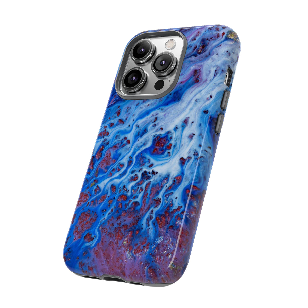 Ice Blue River Ink Art iPhone Case (Protective) Phone Case