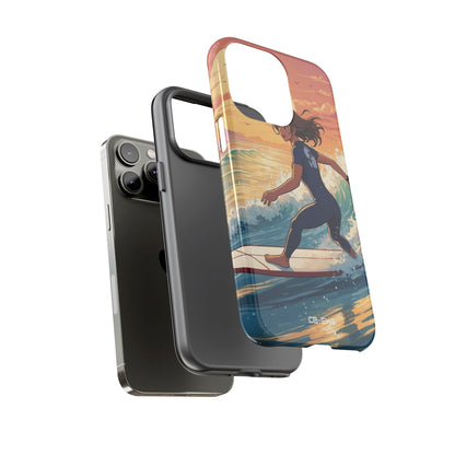 Surfing Into Sunset - iPhone Case
