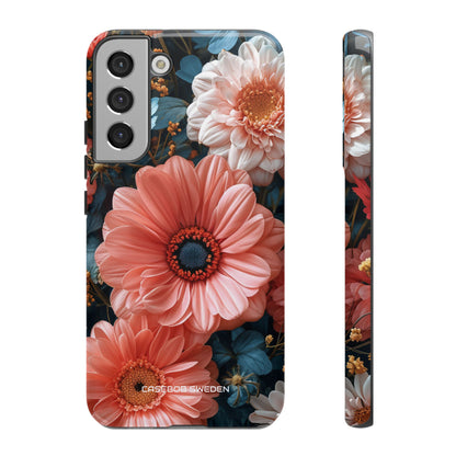 Coral Teal Blooms - Tough Samsung S22 Phone Case