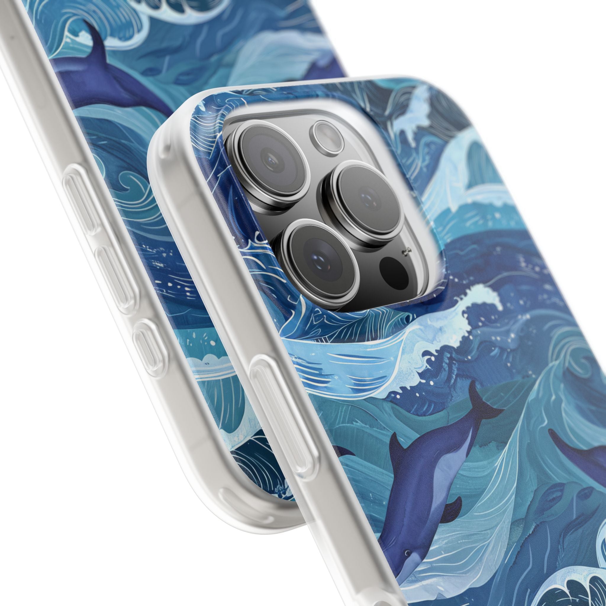 Dolphin Waves iPhone 16 Pro Case - Soft