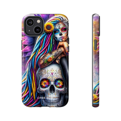 Sunflower Skull Glow iPhone 14 Plus Case - Tough