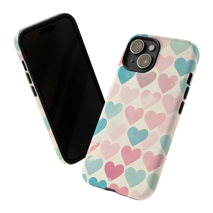 Retro Hearts Symmetry - iPhone Case