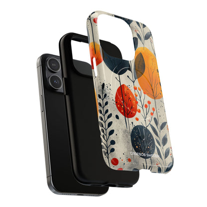 Modern Autumn Leaf Pattern - Tough + MagSafe® iPhone 15 Phone Case