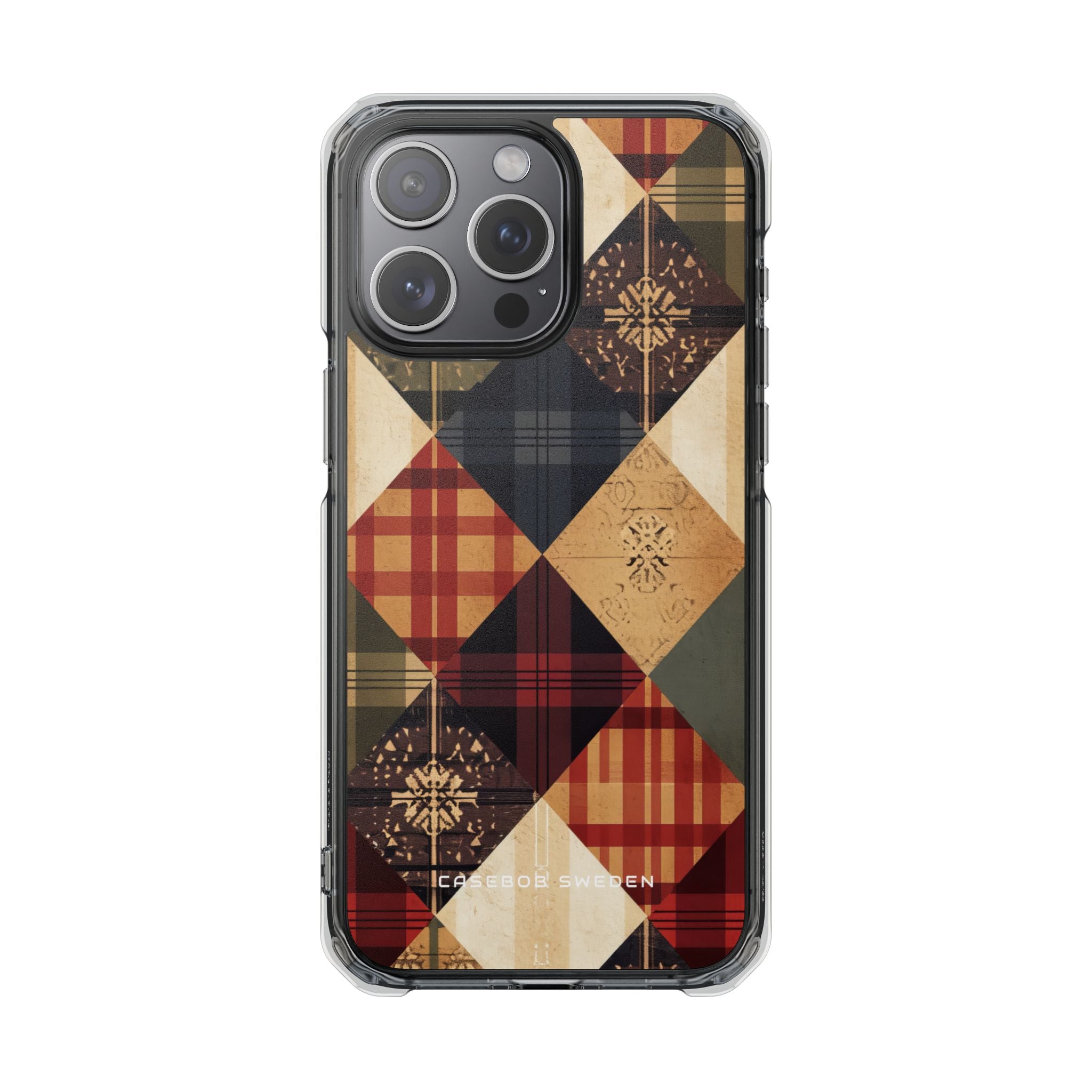 Rustic Geometric Patchwork Harmony iPhone 15 - Clear Impact Phone Case