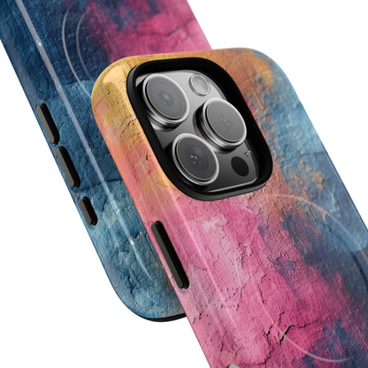 Blue Pink Abstract - Tough + MagSafe® iPhone 16 Phone Case