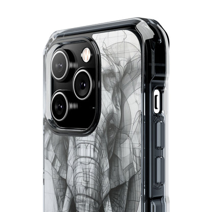 Elephant Line Geometry iPhone 14 - Clear Impact Phone Case