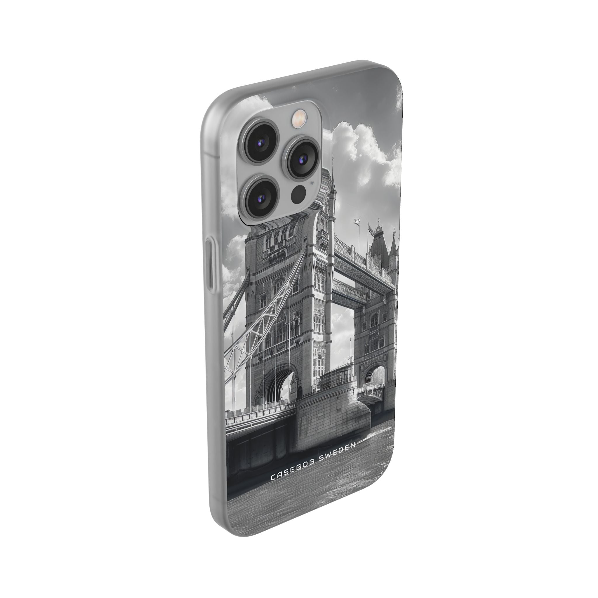 Tower Bridge Monochrome Architecture Study iPhone 14 - Flexi Phone Case