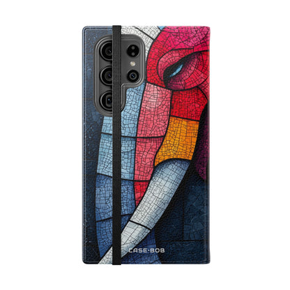 Blue Mosaic Elephant - Samsung S23 Ultra Case - Wallet