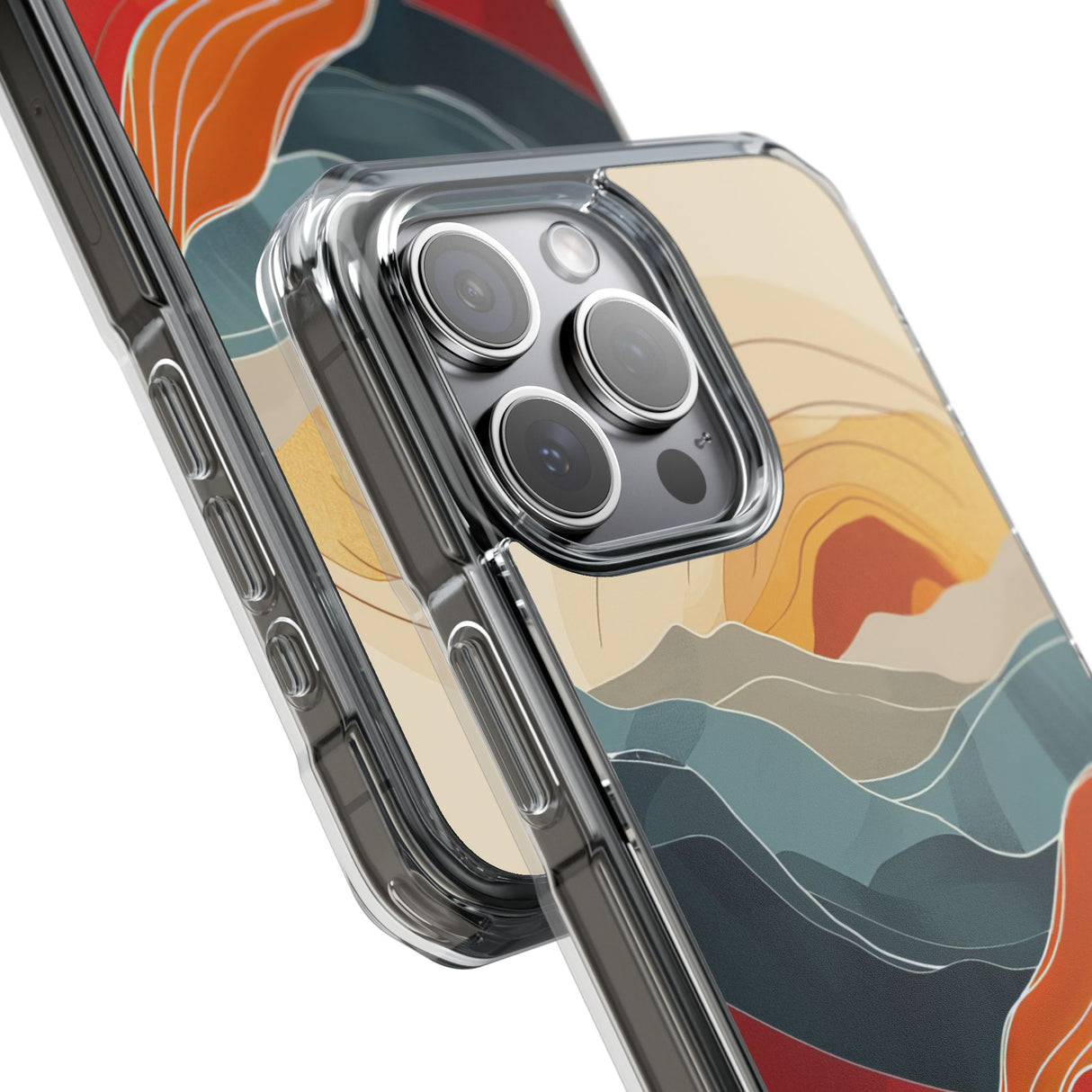 Sunset Waves - Phone Case for iPhone (Clear Impact - Magnetic)