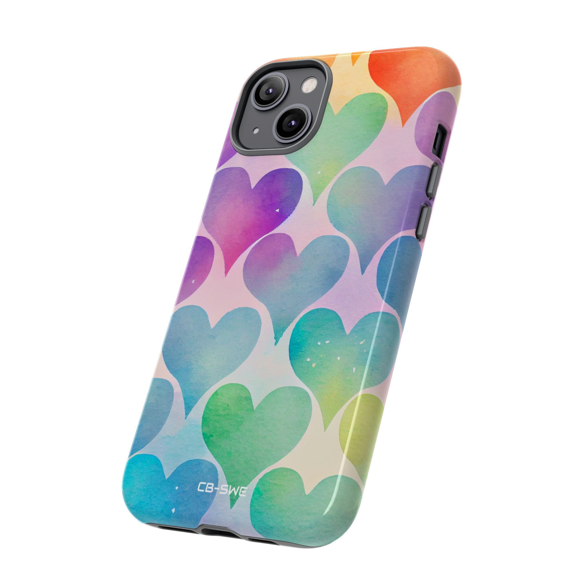 Watercolor Heart Symphony - iPhone Case