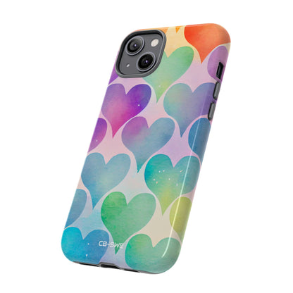 Watercolor Heart Symphony - iPhone Case