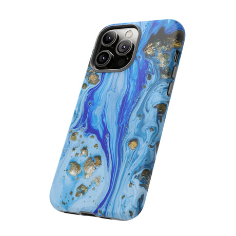 Blue Ice Ink Art iPhone Case (Protective) Phone Case