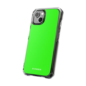 Neongrün | Handyhülle für iPhone (Clear Impact Case – magnetisch)