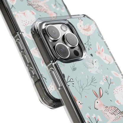 Whimsical Bunny Blossom - Clear Impact iPhone 16 Phone Case