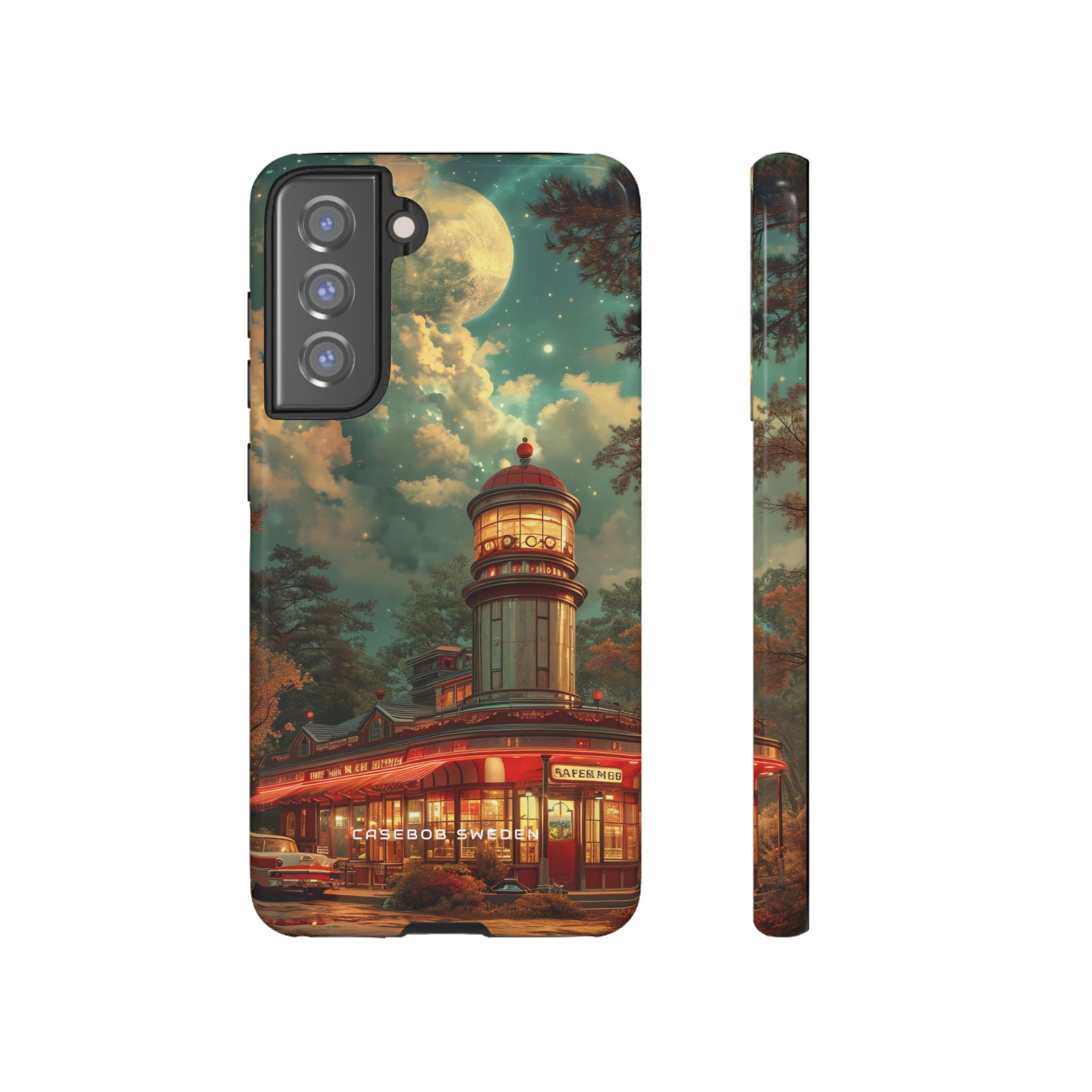 Vintage Moonlit Diner Fantasy  Samsung S21 - Tough Phone Case