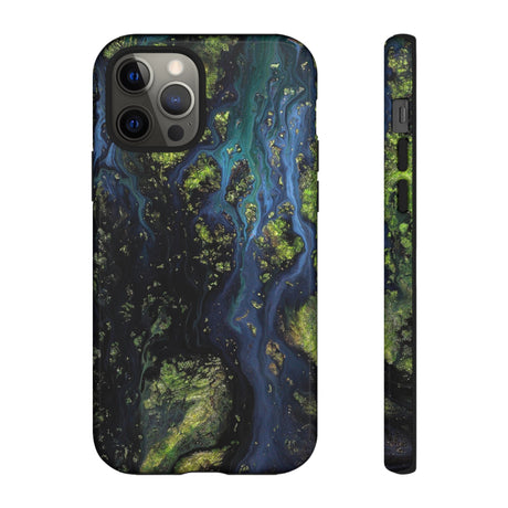 Blue Cosmos Ink Art iPhone Case (Protective) iPhone 12 Pro Glossy Phone Case