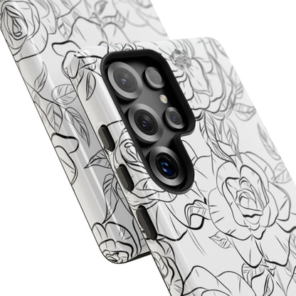 Intricate Rose Sketches - Samsung Case