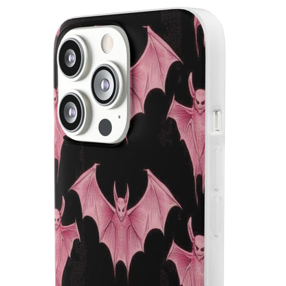 Gothic Pink Bats Aflame iPhone 13 - Flexi Phone Case