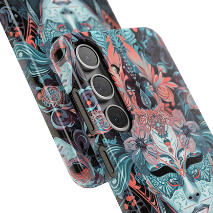 Mystic Teal Coral Mask - Slim Samsung S24 Phone Case