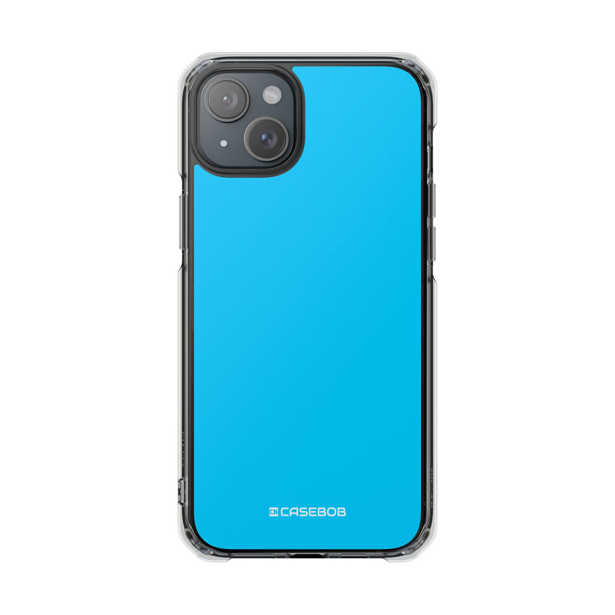 Vivid Sky Blue | Handyhülle für iPhone (Clear Impact Case – magnetisch) 