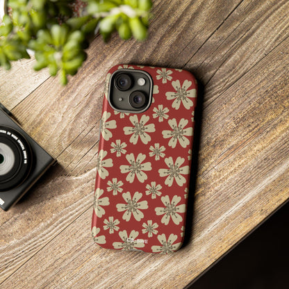 Retro Red Florals - iPhone Case
