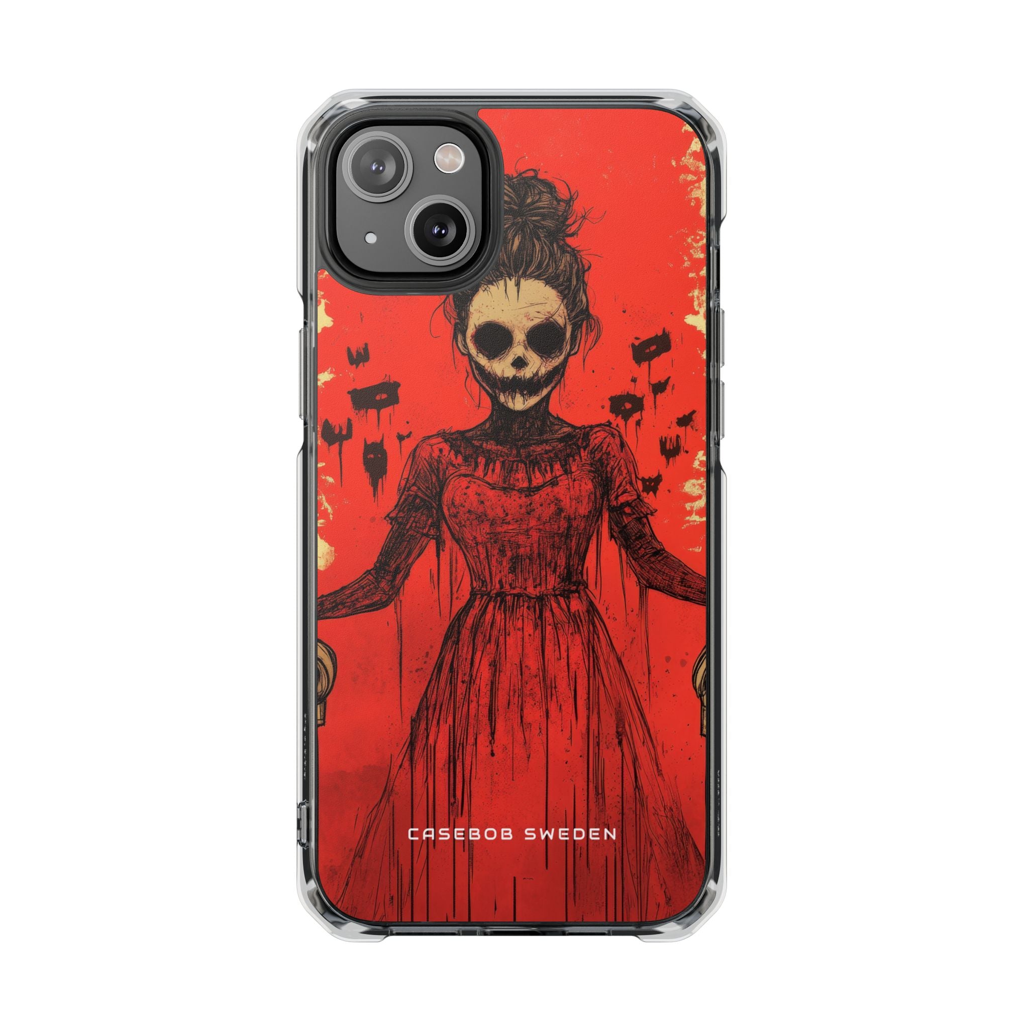 Haunting Scarlet Descent iPhone 14 - Clear Impact Phone Case