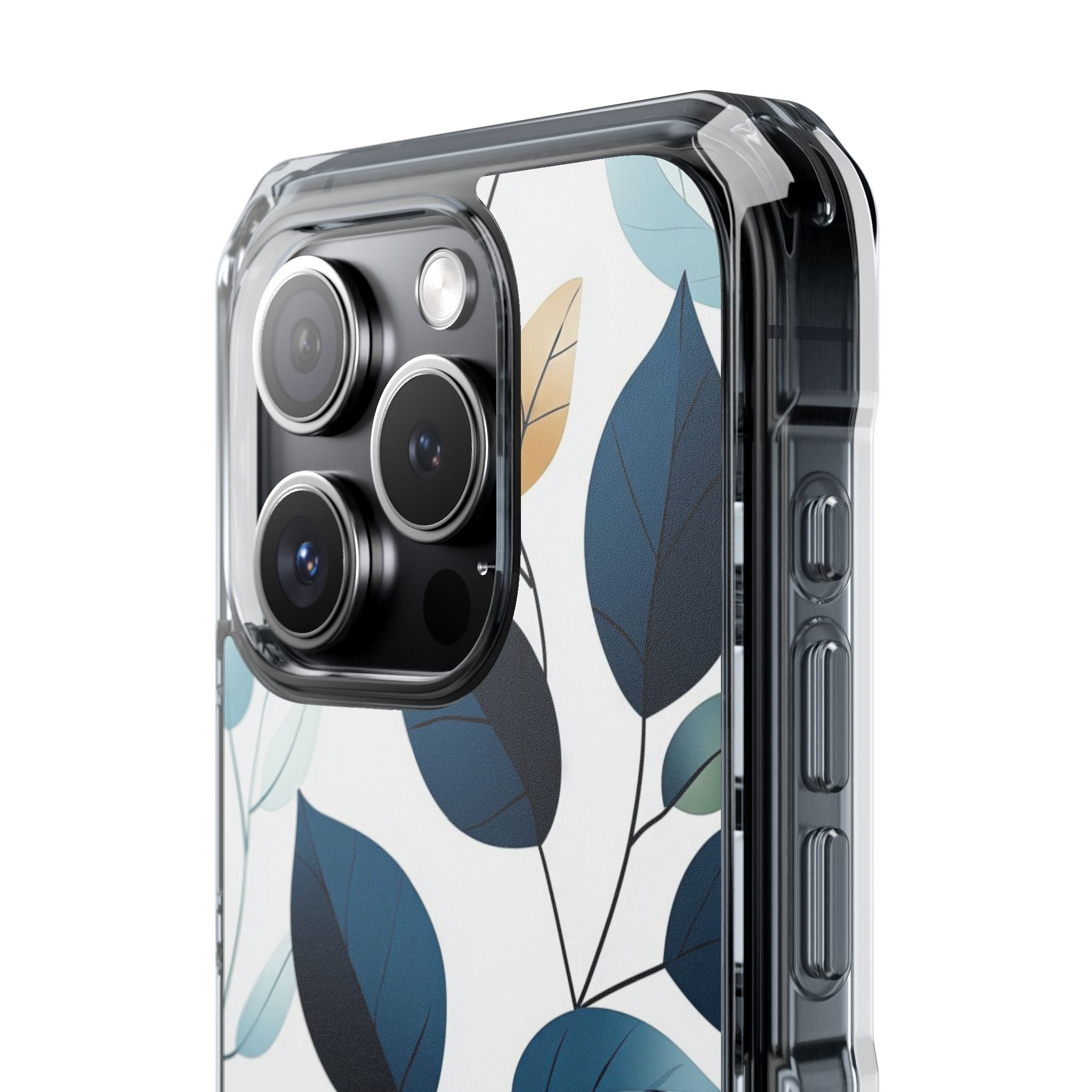 Navy Leaf Veins iPhone 15 Pro Case - Impact