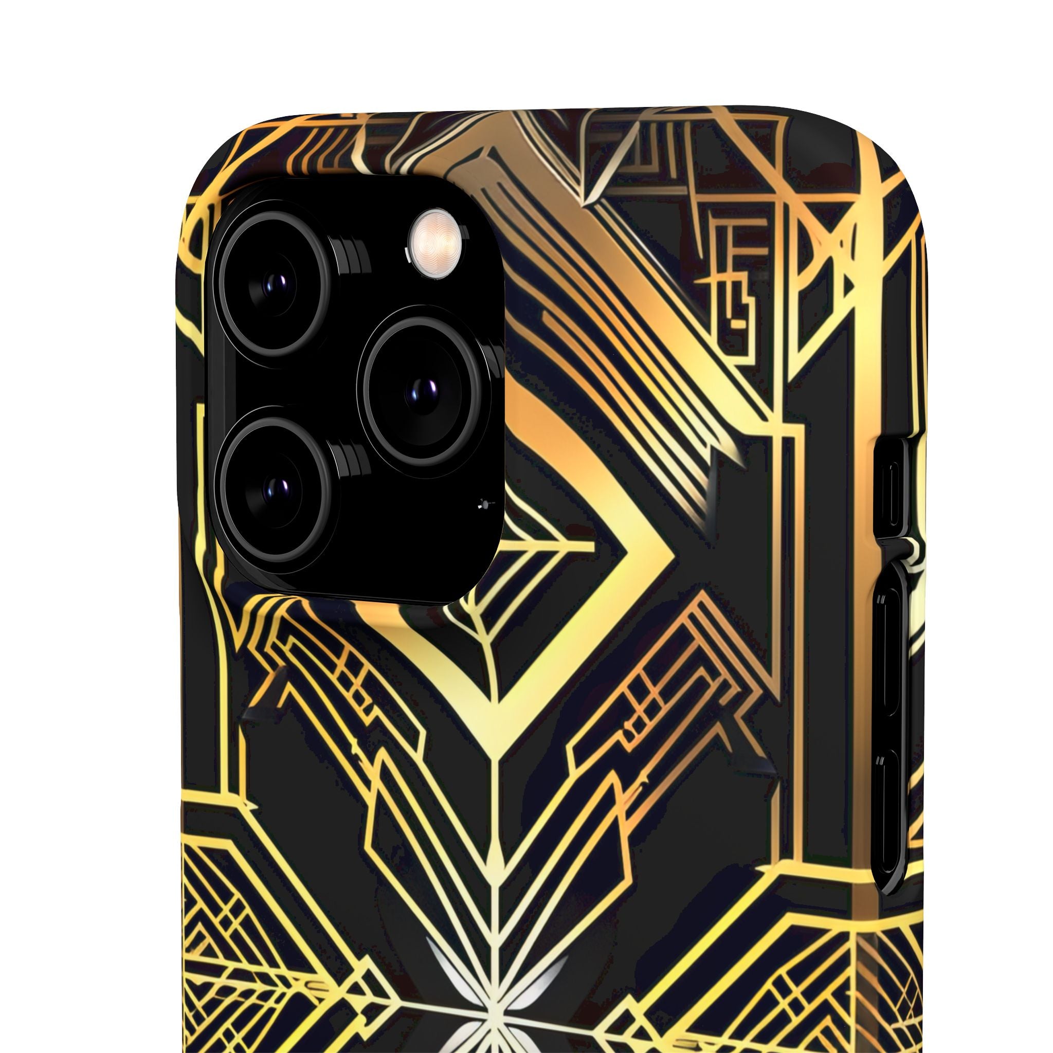 Golden Geometric Opulence iPhone 14 - Slim Phone Case