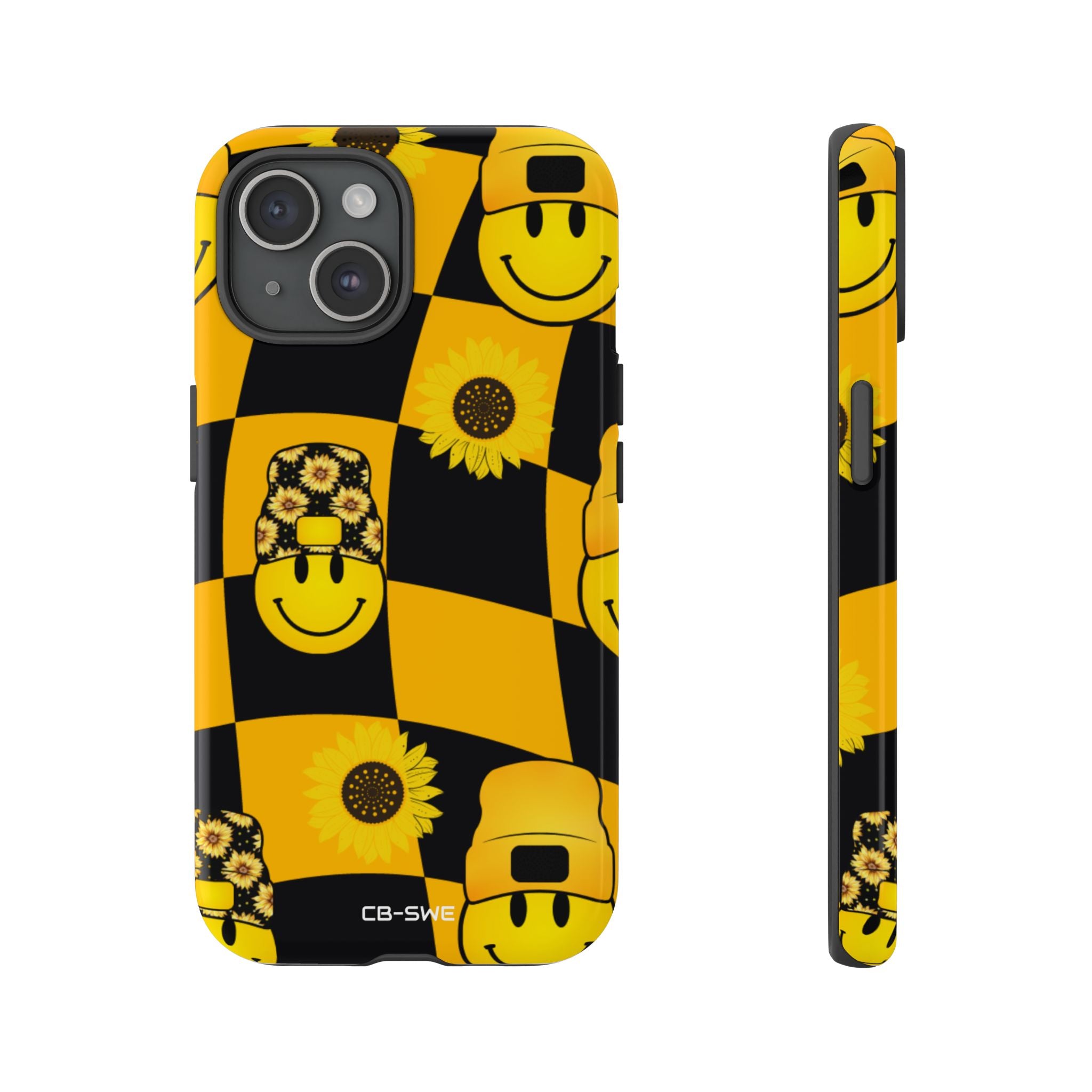 Joyful Checkered Smiles - iPhone Case
